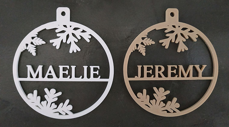 Boule de Noel personnalisée en 3D imprimées dans la Loire Boule de Noel personnalisée en 3D imprimées dans la Loire