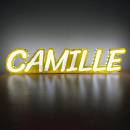 Prénom lumineux Camille imprimé par Loire impression 3D