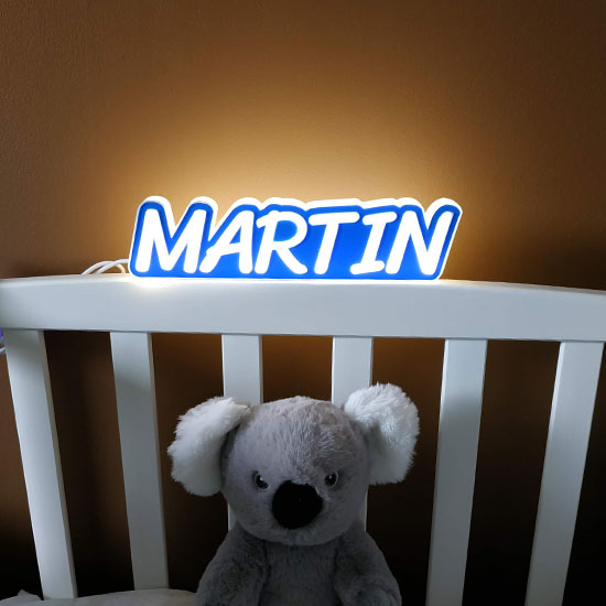 Veilleuse prénom bleu Martin
